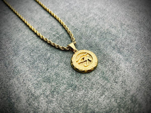 Round Eye of Ra Pendant 18k Gold Plated