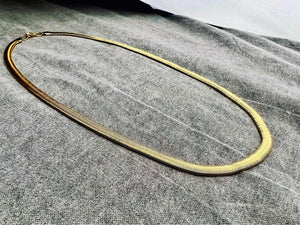 Snake Flat Link Chain - 18K Gold Plated