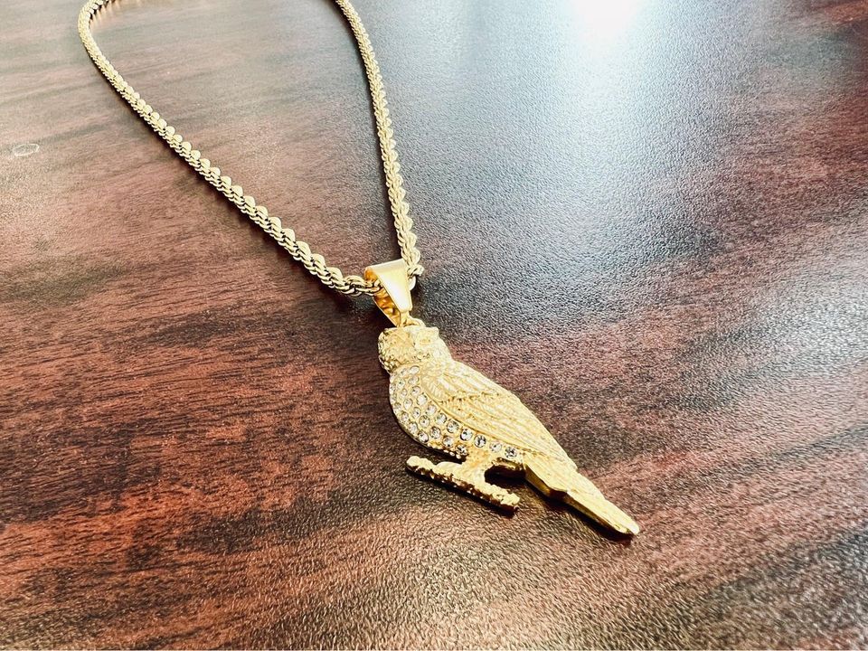 Iced Out Owl - 18K Gold Plated