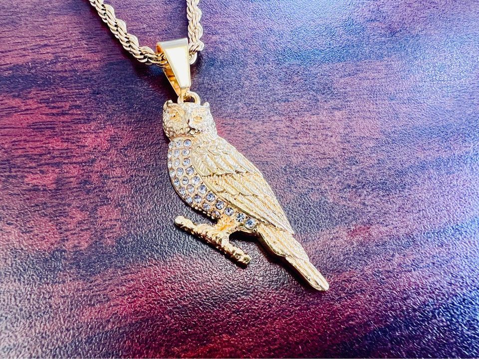 Iced Out Owl - 18K Gold Plated
