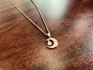 Crescent Moon with Star Pendant - 18K Gold Plated
