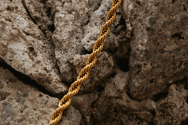 Gold Plated 18K, Stainless Steel 316L 2mm 3mm 4mm Rope Chain